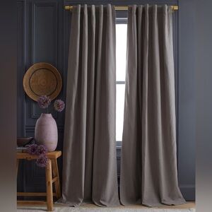 Quince 48x108 Set of 2 Cotton Slub‎ Room Darkening Curtains Grey New 0017